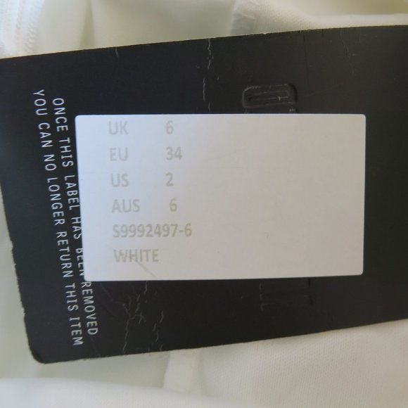 Missguided White Striped Sheer Mesh Pleated Fully Lined Skirt - Size 2 US/ 6 UK - Picture 6 of 7